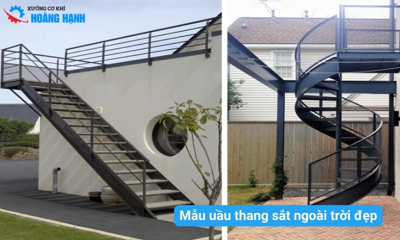 cầu thang sắt ngoài trời đẹp