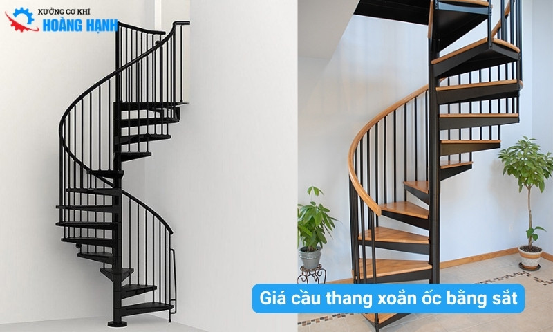 giá cầu thang xoắn ốc bằng sắt