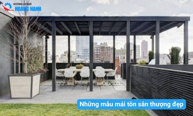 mẫu mái tôn sân thượng đẹp