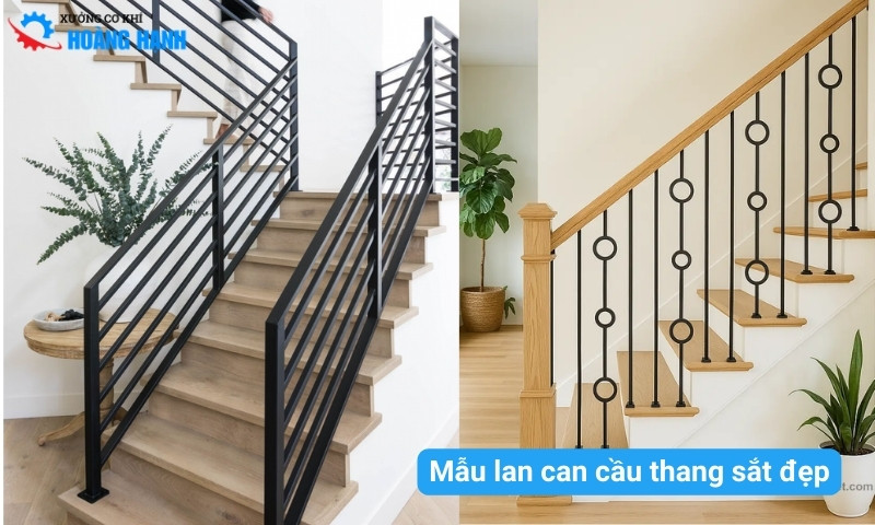 mẫu lan can cầu thang sắt đẹp