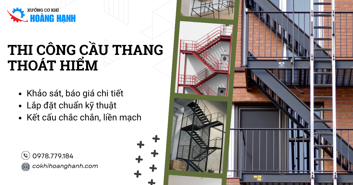 thi công thang thoát hiểm