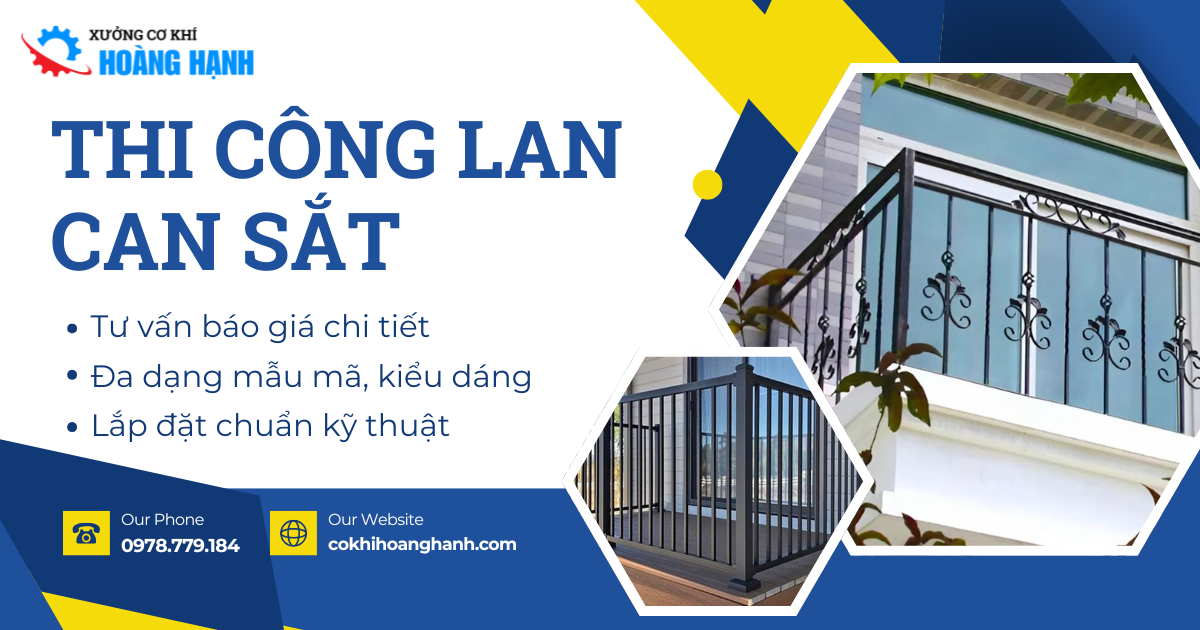 thi công lan can sắt