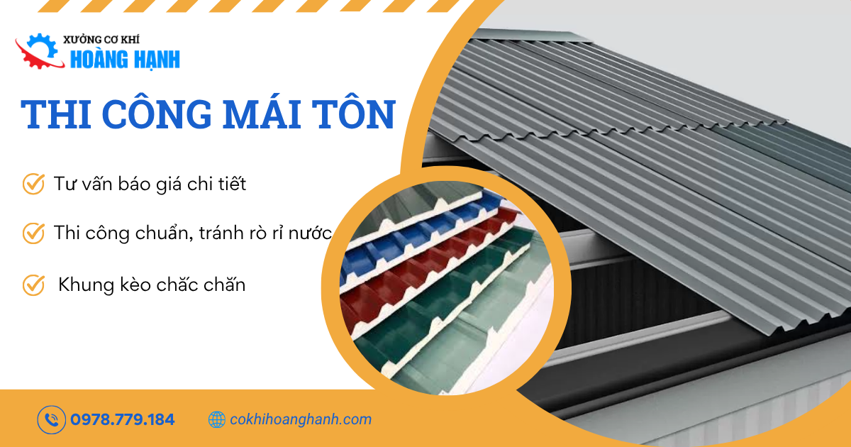 thi công mái tôn